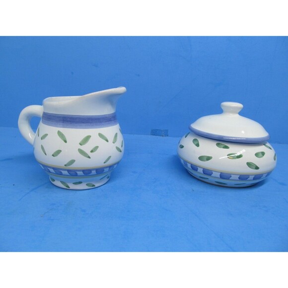 Williams Sonoma Tournesol Italy Sugar Bowl With Lid And Creamer EUC - Picture 2 of 10